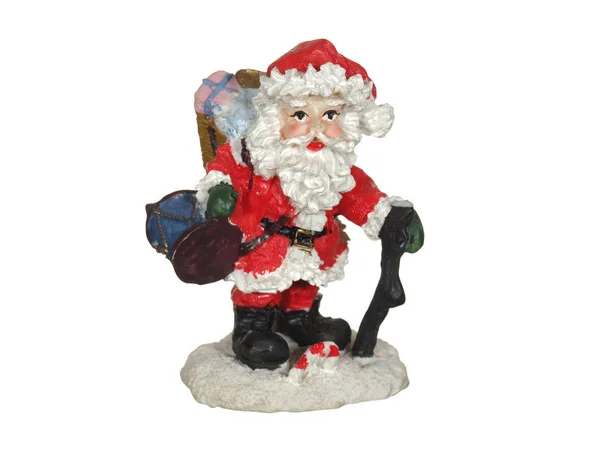 Santa Claus Figurine Isolated White Background Father Christmas — Stock Photo, Image