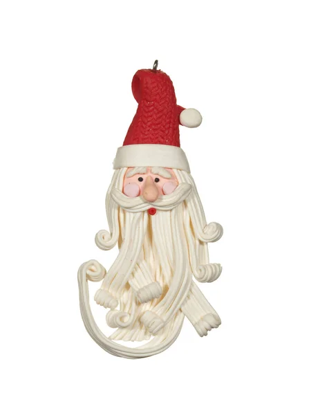 Statuetta Babbo Natale Isolata Sfondo Bianco Babbo Natale — Foto Stock