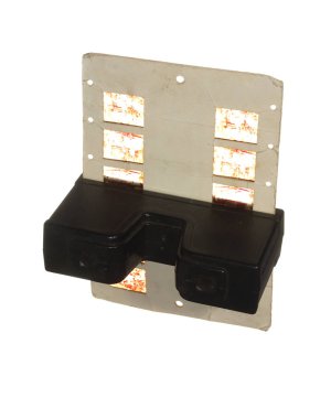 Beyaz arka plan görüntüsü silindirlerin ile izole retro stereoscope. Stereogram, stereoskopik.      