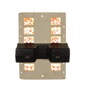 Beyaz arka plan görüntüsü silindirlerin ile izole retro stereoscope. Stereogram, stereoskopik.     