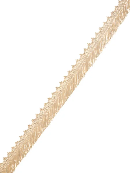 Fringe woven from a thin cord isolated on a white background. Fi — Stock Photo, Image