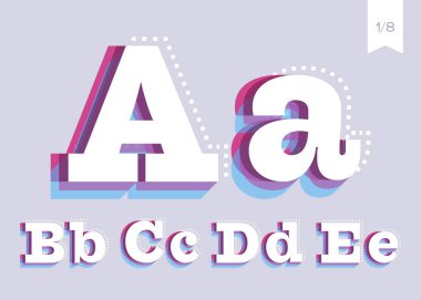 Vektör yazı tipi tasarım. Yaratıcı Poster yazı. Soyut kentsel tipografi. Retro veya Vintage tarzı yazı başlık. Soyut 3d harfler. Banner, baskı, dergi için renkli Trendy metin tasarım.