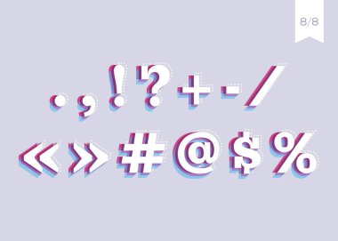 Vektör yazı tipi tasarım. Yaratıcı Poster yazı. Soyut kentsel tipografi. Retro veya Vintage tarzı yazı başlık. Soyut 3d harfler. Banner, baskı, dergi için renkli Trendy metin tasarım.