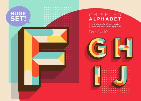 Vector Mozaïek Gezet Getextureerde Geometrische Type Trendy Retro Typografie Voor — Stockvector