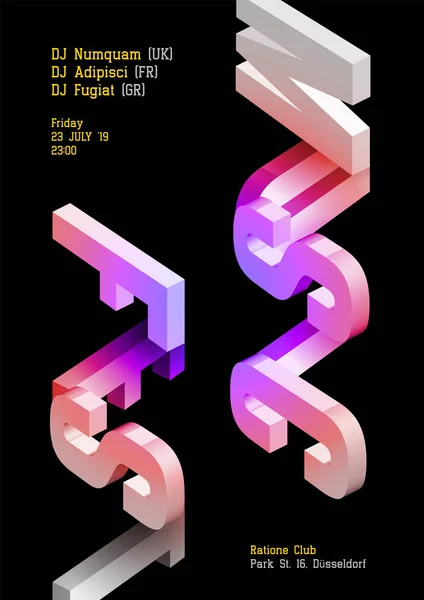 Music Fest Vector Dark Poster Copertina Musicale Elettronica Summer Festival — Vettoriale Stock