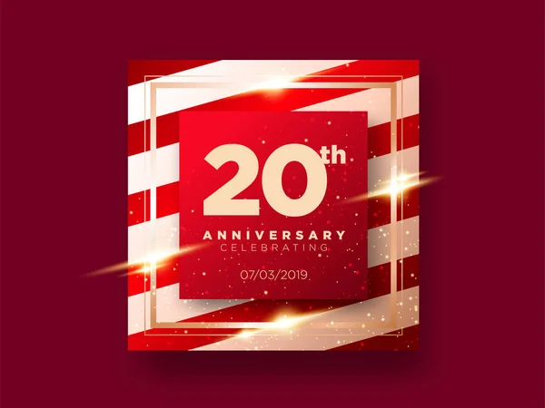 Years Anniversary Celebration Vector Card 20Th Anniversary Luxury Background Elegant — Stock Vector