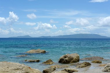 view of the mountains and islands from puerto galera oriental mindoro philippines clipart