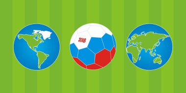 Seyyare yerküre yanında renkli bir futbol