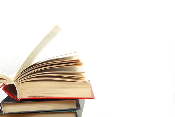 Tudomány Oktatás Töredék Halom Csoport Színes Könyvek Egy Üres Nyitott — Stock Fotó