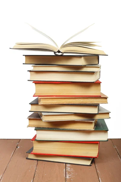 Tudomány Oktatás Halom Csoport Vörös Könyv Egy Nyitott Felső Elülső — Stock Fotó
