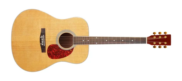 Instrumento Musical Guitarra Acústica Clásica Vista Frontal Aislada Sobre Fondo — Foto de Stock