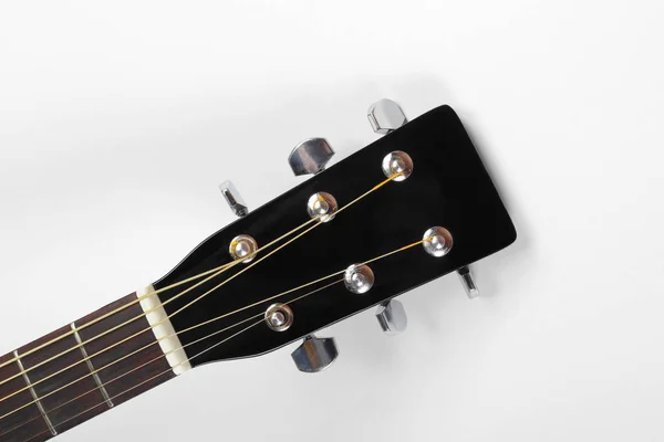 Instrumenty Muzyczne Gitara Akustyczna Kozła Peghead Czarno Białym Tle — Zdjęcie stockowe