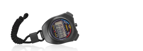 Equipamiento deportivo - Black Stopwatch reflejo —  Fotos de Stock