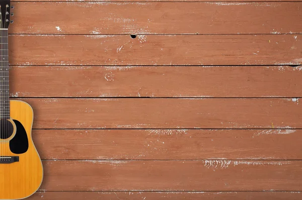 Müzik aleti - Klasik akustik gitar ahşap arka plan