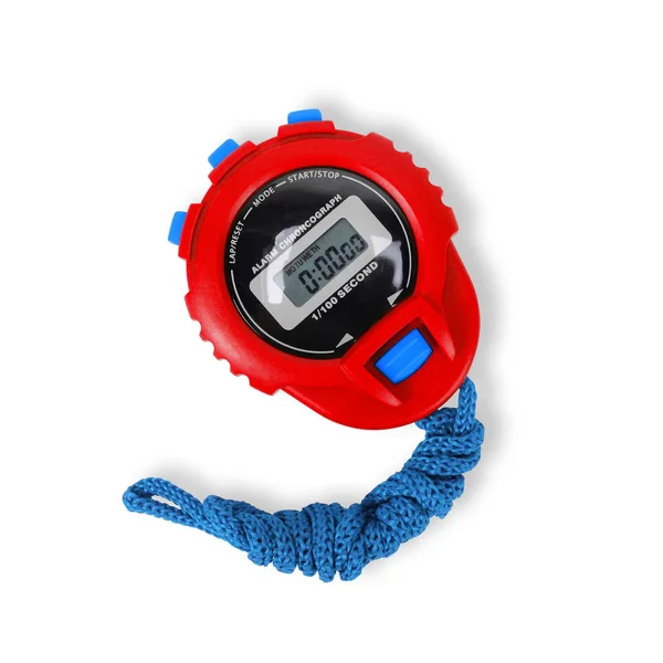 Sportuitrusting-rood blauw stopwatch. Geïsoleerd — Stockfoto