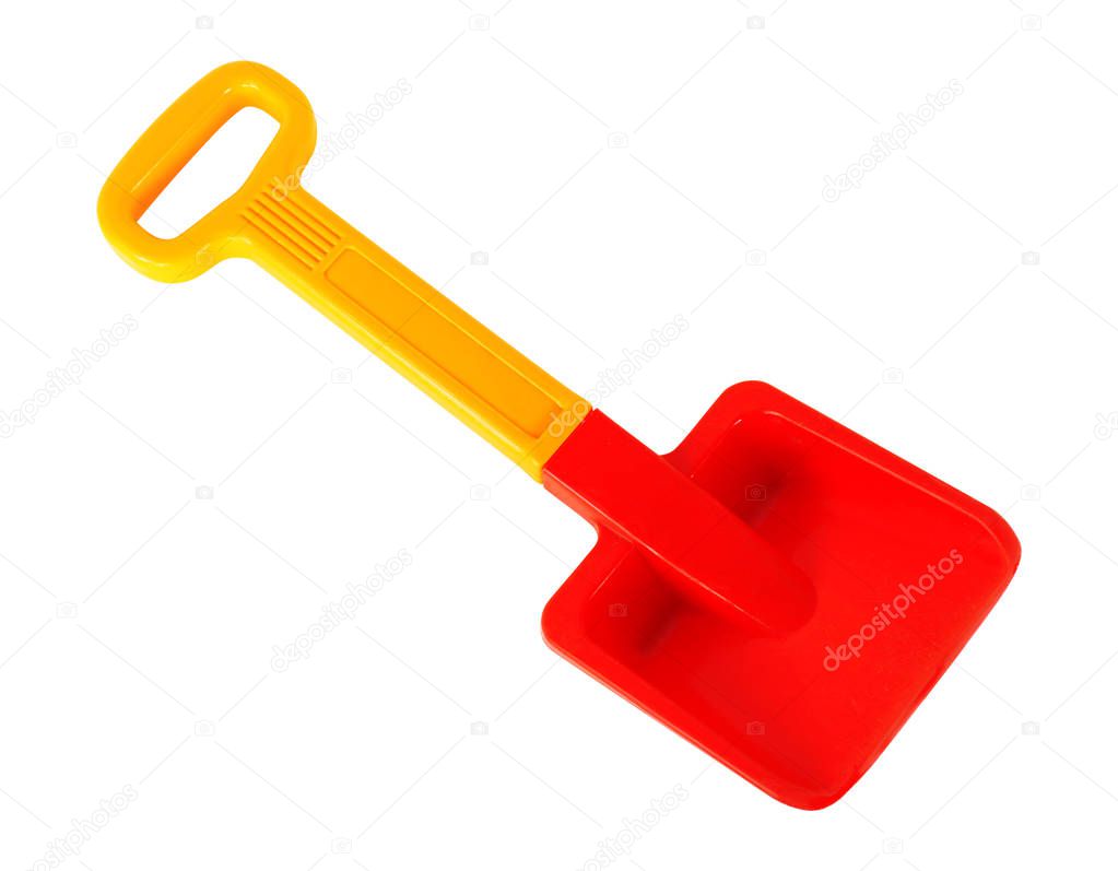 Tools Building and repair toy - Yellow red Shovel with a handle.