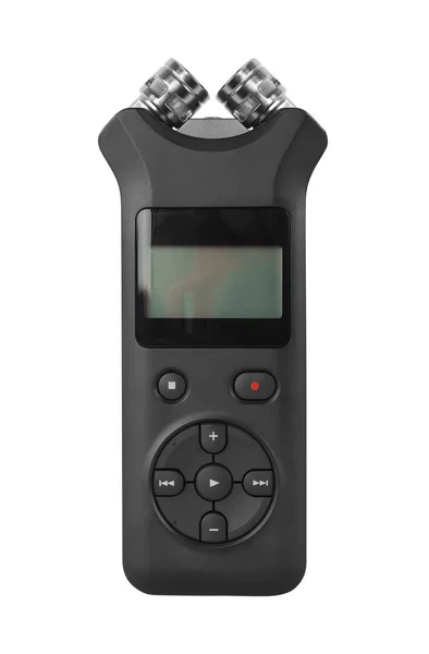 Dispositivo de audio electrónico - Grabadora digital portátil con vista frontal . — Foto de Stock