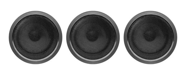 音乐和声音 - 前视图三低音低音扬声器 — 图库照片