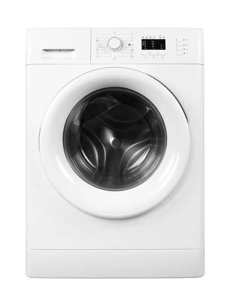 Ev aletleri-ön görünüm çamaşır makinesi. Izole — Stok fotoğraf