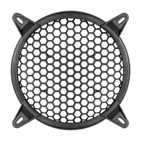 Música e som - Alto-falante grill cobrir plástico círculo decorativo — Fotografia de Stock