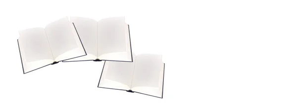Science and education - Three open empty textbook isolated — Stock Photo, Image