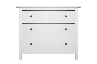 Ev mobilyaları - Modern beyaz komodin izole