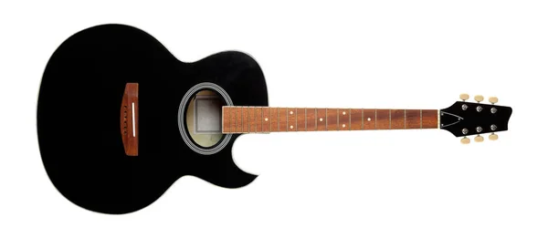 Instrumento musical - Vista frontal negro corte guitarra acústica wi —  Fotos de Stock