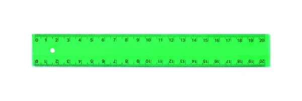 科学与教育 - 塑料绿色学校标尺孤立 — 图库照片