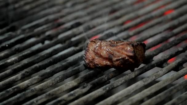 La bistecca nel Josper è cotta — Video Stock