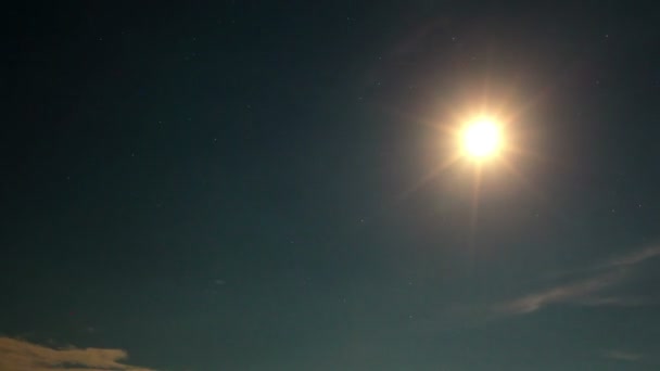 Lua Céu Noturno Período Tempo — Vídeo de Stock