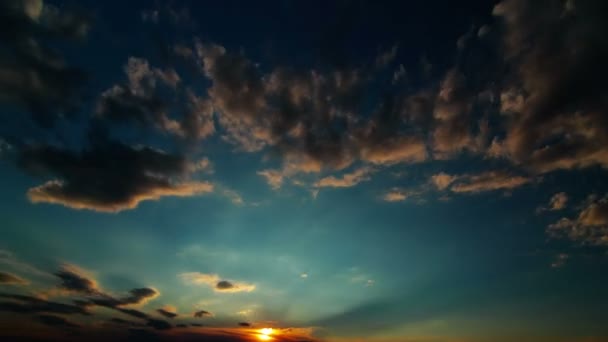 Sonnenuntergang Zeitraffer Bewegung Sommer — Stockvideo