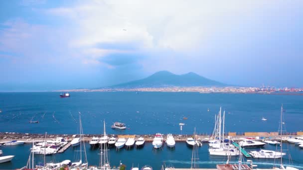 Naples Italy July 2018 Sea Bay Boat — Stock Video