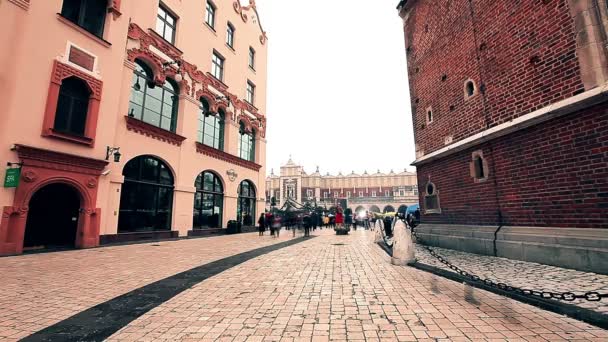 Krakow Poland December 2018 Square Krakow Old Town — Stock Video