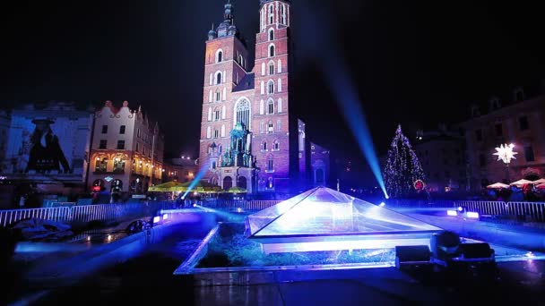 Krakau Polen Dezember 2018 Altstadt Silvester — Stockvideo