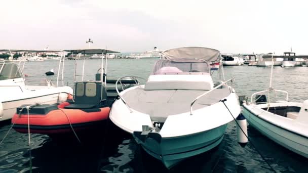 Croatia Split Small Boat Harbor — Stock Video