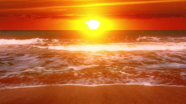 Coucher Soleil Sur Mer Ralenti — Video