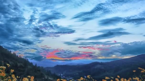 Hdr Paysage Montagne Coucher Soleil — Video