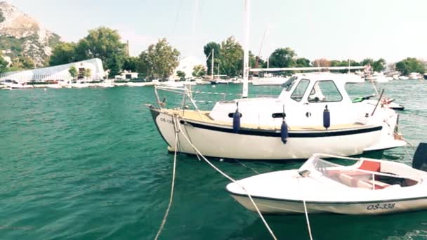 Croácia Split Small Boat Harbor — Vídeo de Stock