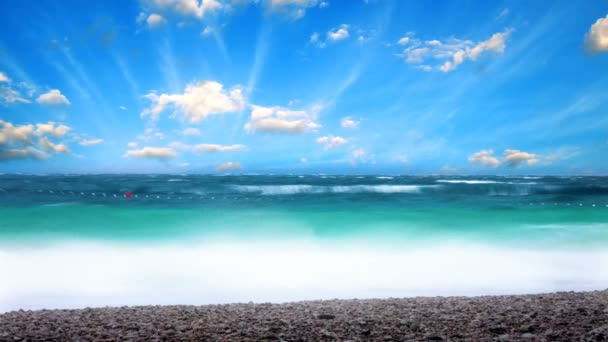 Ciel Nuages Sur Fond Mer — Video