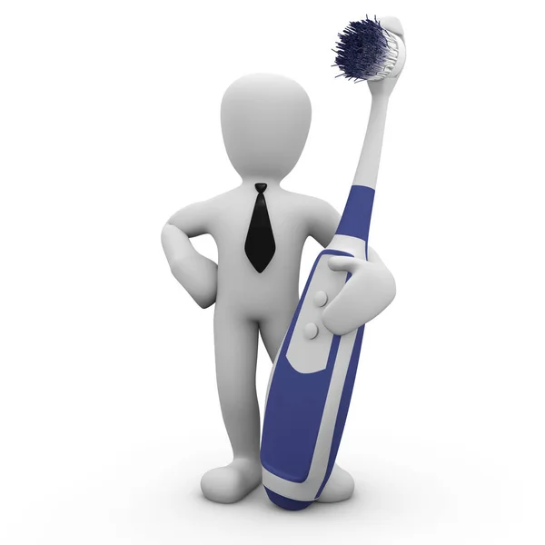 Person Toothbrush Rendering — Stock Photo, Image