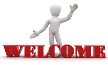 Metin 3d render hoş geldiniz.