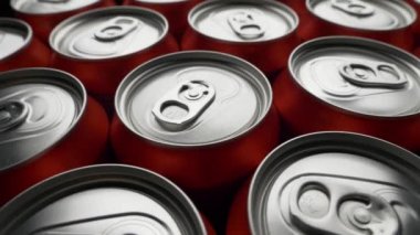 soda veya bira kırmızı can üst görünümü arka plan döndürmek