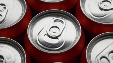 soda veya bira kırmızı can üst görünümü arka plan döndürmek