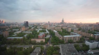 Şehir şehir Sunset Time Lapse Gündüz Gece.