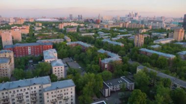 Moskova Şehir İş Merkezi Gökdelenler Gündüz Gece Time Lapse