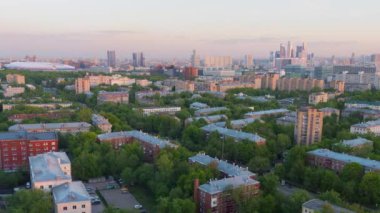 Moskova Şehir İş Merkezi Gökdelenler Gece Gündüz Timelapse