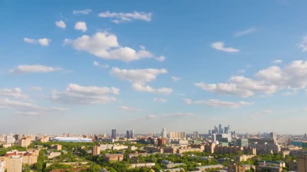 Timelapse área urbana residencial da cidade de Moscou. Panorama de edifícios urbanos — Vídeo de Stock