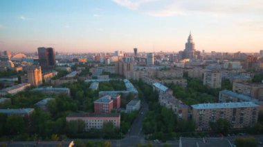 Moskova konut Gökdelenler Gündüz gece lapse