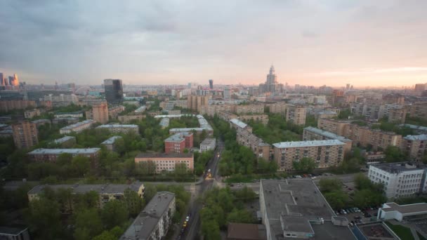 Giorno a notte Lapse di Mosca grattacieli residenziali — Video Stock