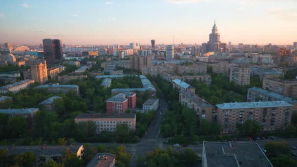Giorno a notte Lapse di Mosca grattacieli residenziali — Video Stock